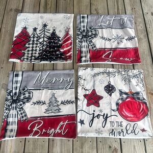 Holiday Time Red and Gray Christmas Pillow Covers